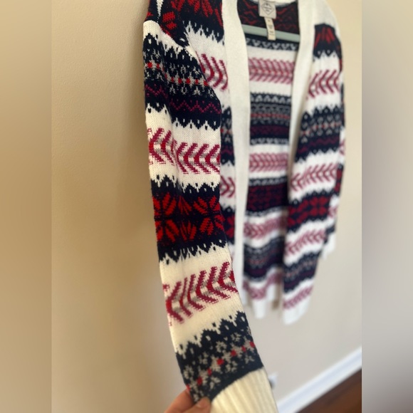 ST JOHN'S BAY Red White Blue Patterned Cardigan Sweater XS - Picture 7 of 8